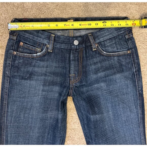 7 for All Mankind Women's "A" Pocket Low Rise Flared Jeans Size 29 Two Toned - Picture 9 of 12